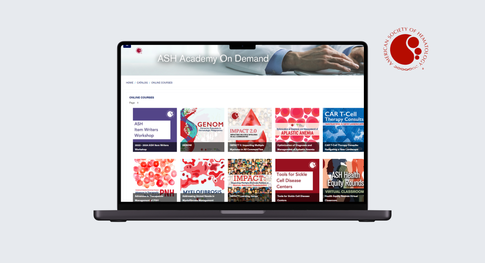 Image for ASH Academy on demand home page on a laptop