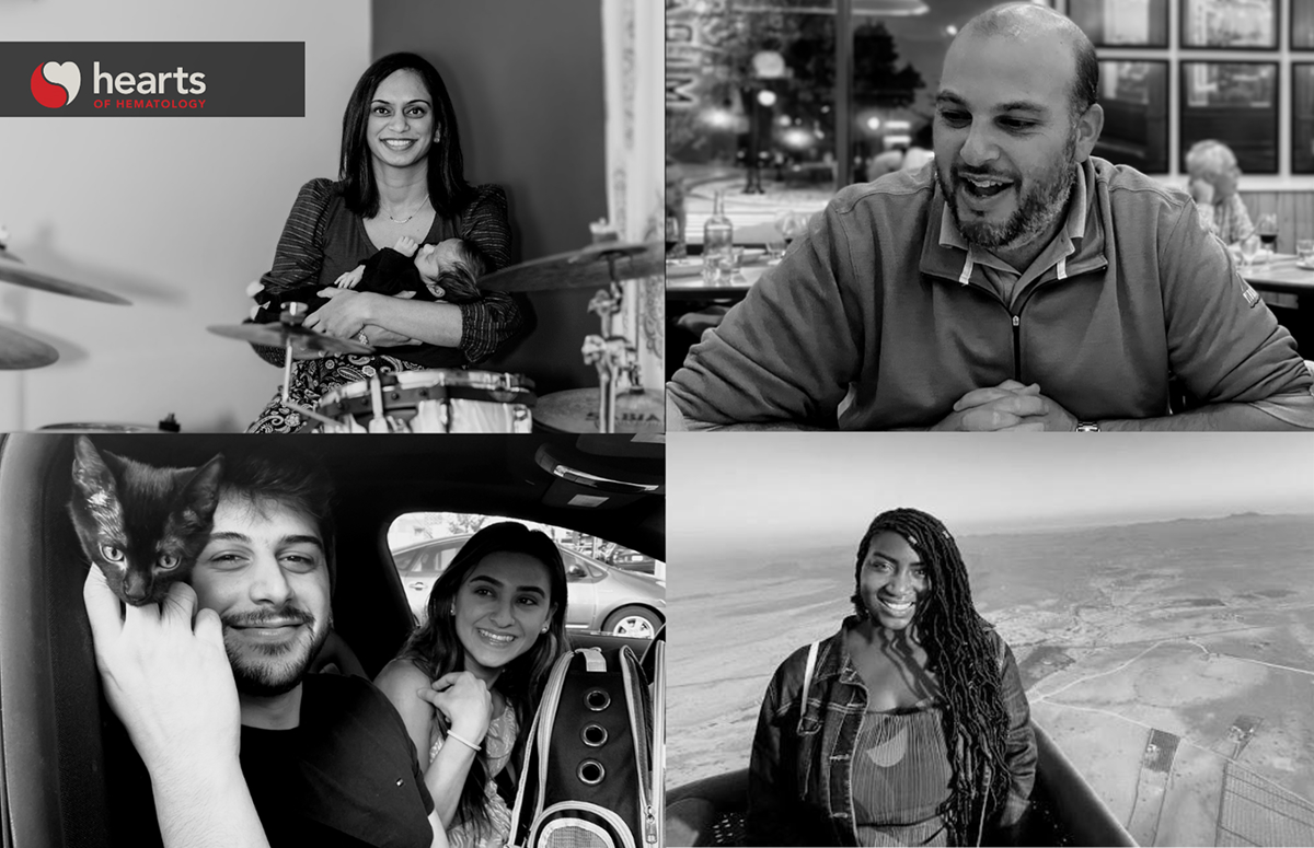 A collage of four authors for the  Hearts of Hematology