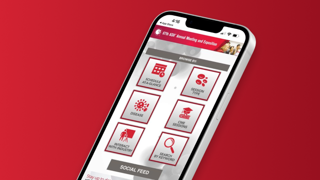 Screenshot of the annual meeting app