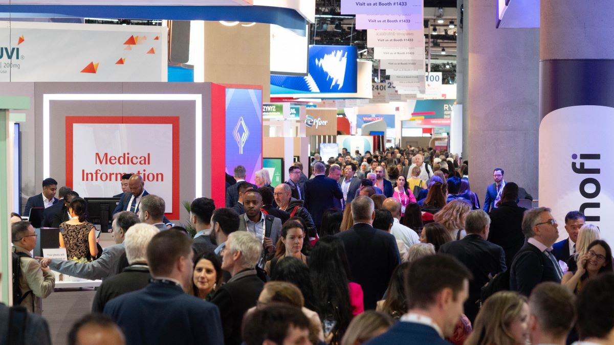 Attendees explore the exhibit hall